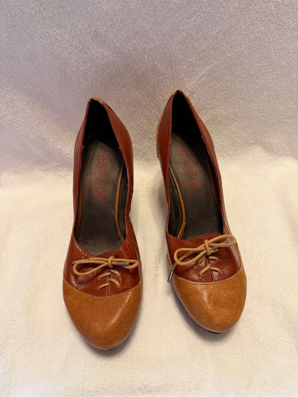 Miss Sixty Two-Tone Brown Lace-Up Heels